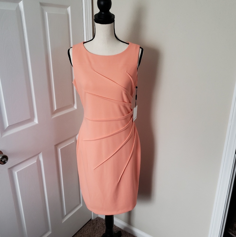 NWT Calvin Klein Peach Dress Sz 8